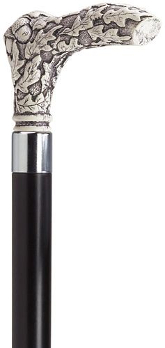 Acorn Fritz with Black Shaft in Antique Scrimshaw-Classy Walking Canes