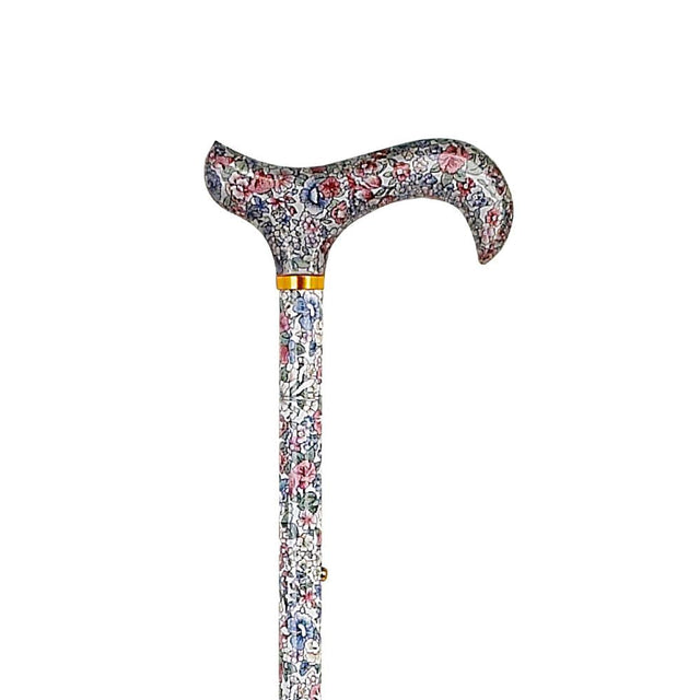 Adjustable Blue Floral Patterned Handle-Classy Walking Canes