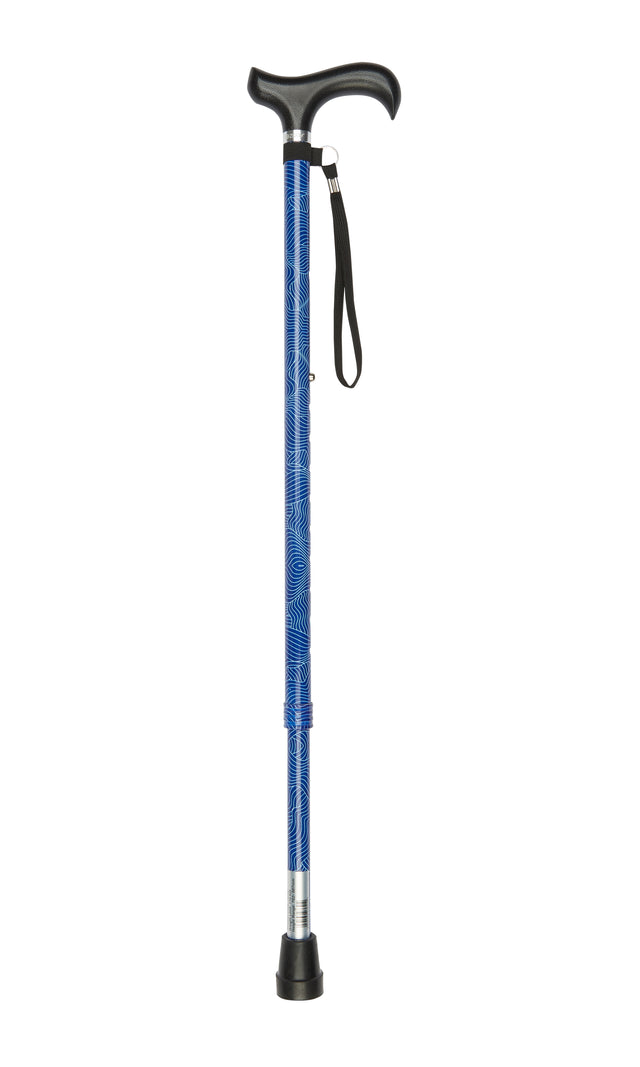 Adjustable Blue Waves Design Walking Cane-Classy Walking Canes