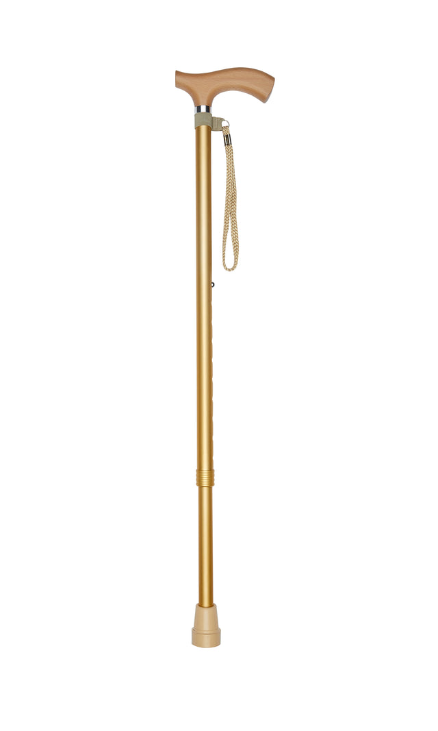 Adjustable Height Walking Cane in Gold Design-Classy Walking Canes