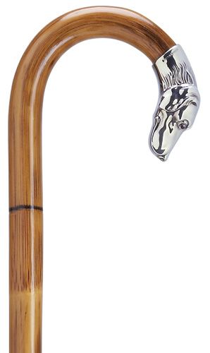 Alpacca Silver Replica Dog Head-Classy Walking Canes