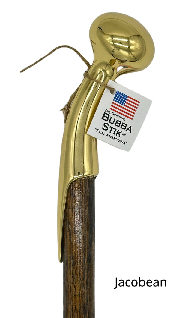 The Original Bubba Stick Brass 39 inches in Jacobean Tint-Classy Walking Canes