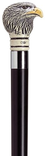 Bald Eagle with Black Shaft in Antique Scrimshaw-Classy Walking Canes