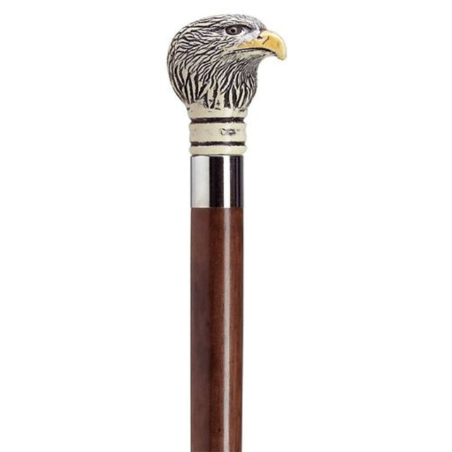 Bald Eagle with Walnut Shaft in Antique Scrimshaw-Classy Walking Canes