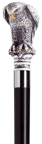 Bird of Prey with Black Shaft in Antique Scrimshaw-Classy Walking Canes