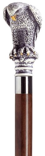 Bird of Prey with Walnut Shaft in Antique Scrimshaw-Classy Walking Canes