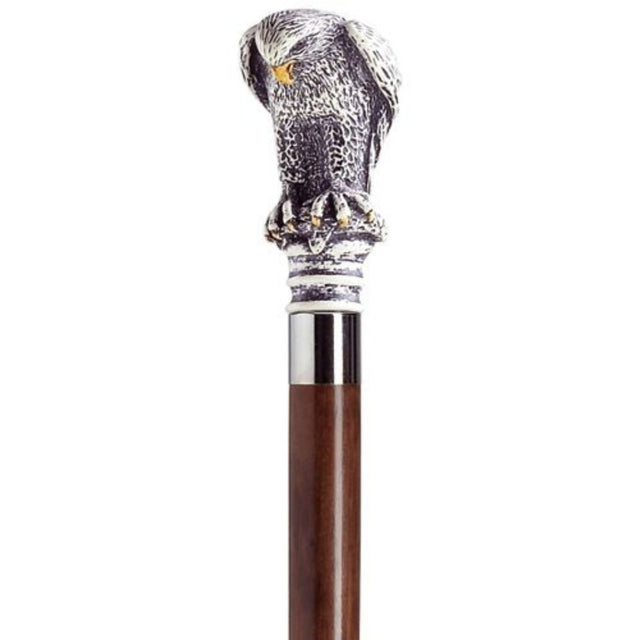 Bird of Prey with Walnut Shaft in Antique Scrimshaw-Classy Walking Canes