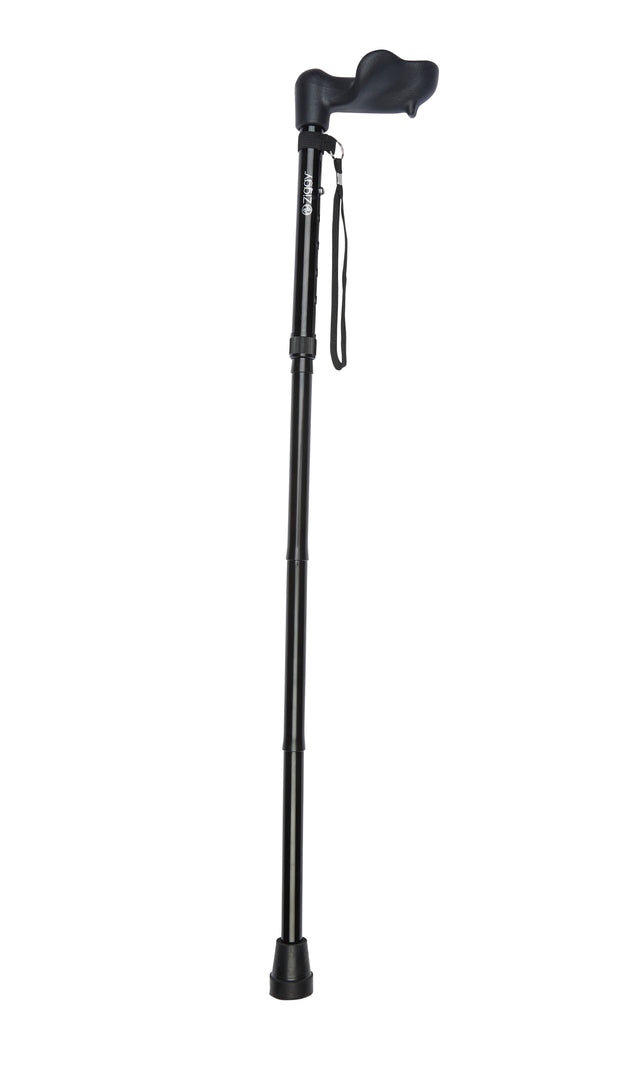 Black Anatomical Handle Folding Stick for Right Hand-Classy Walking Canes