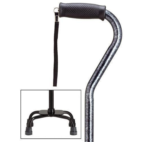 Black Granite Quad Cane Small Base-Classy Walking Canes