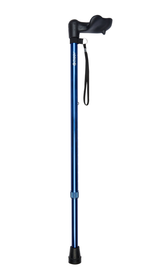 Blue Anatomical Handle Adjustable Stick Right Hand-Classy Walking Canes