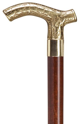 Brass Ladies Derby with Walnut Shaft-Classy Walking Canes