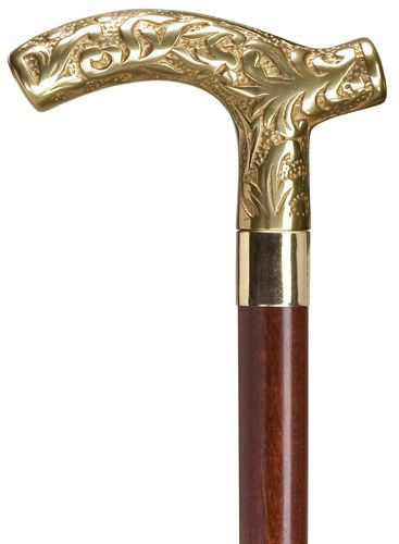 Brass Men's Derby with Walnut Shaft-Classy Walking Canes