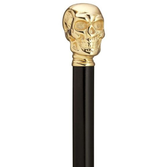 Brass Skull on Black Shaft-Classy Walking Canes