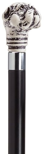 Bulldog with Black Shaft in Antique Scrimshaw-Classy Walking Canes