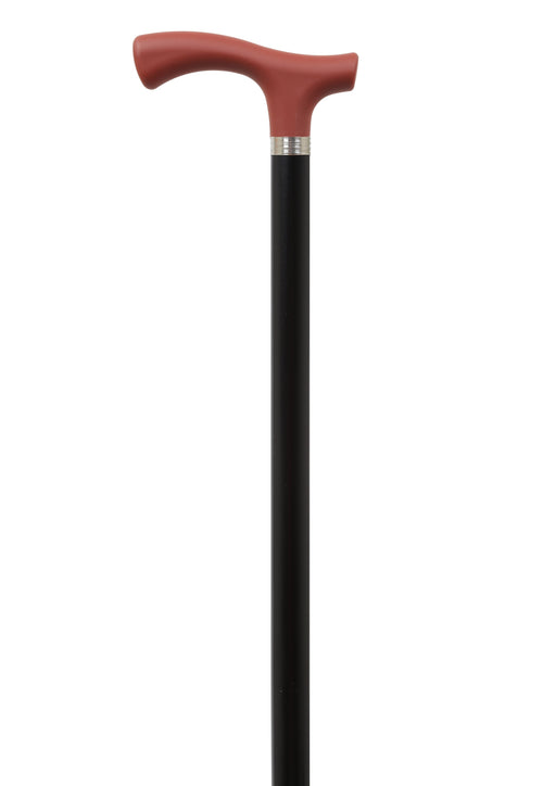 Soft Touch Silicone Fritz Handle Cane in Red and Black-Classy Walking Canes