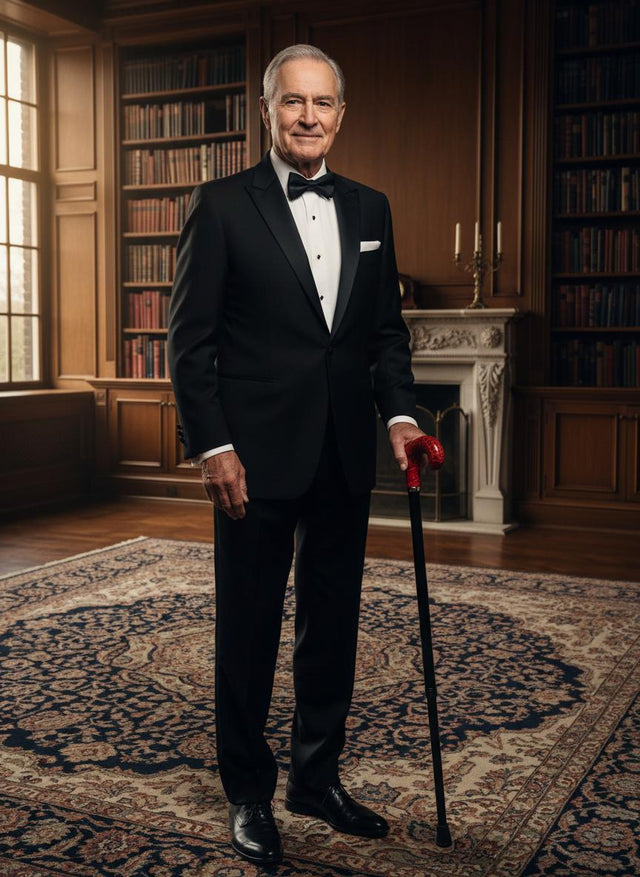 Classy Cane with Coconut Red Derby Handle in Italian Leather-Classy Walking Canes