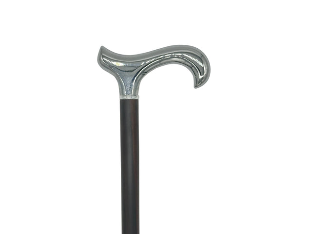 Classy Canes Chrome Plated Derby Handle on a Solid Ebony Wood Shaft-Classy Walking Canes