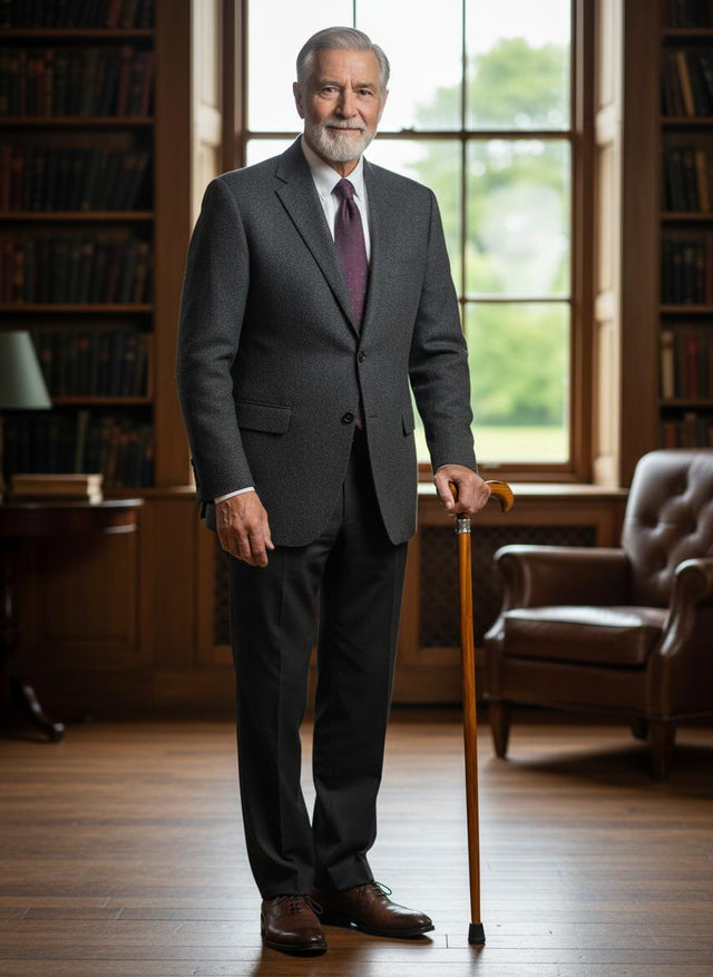 Classy Canes Derby Handle on Natural Wood Shaft with Gentlemen Collar-Classy Walking Canes