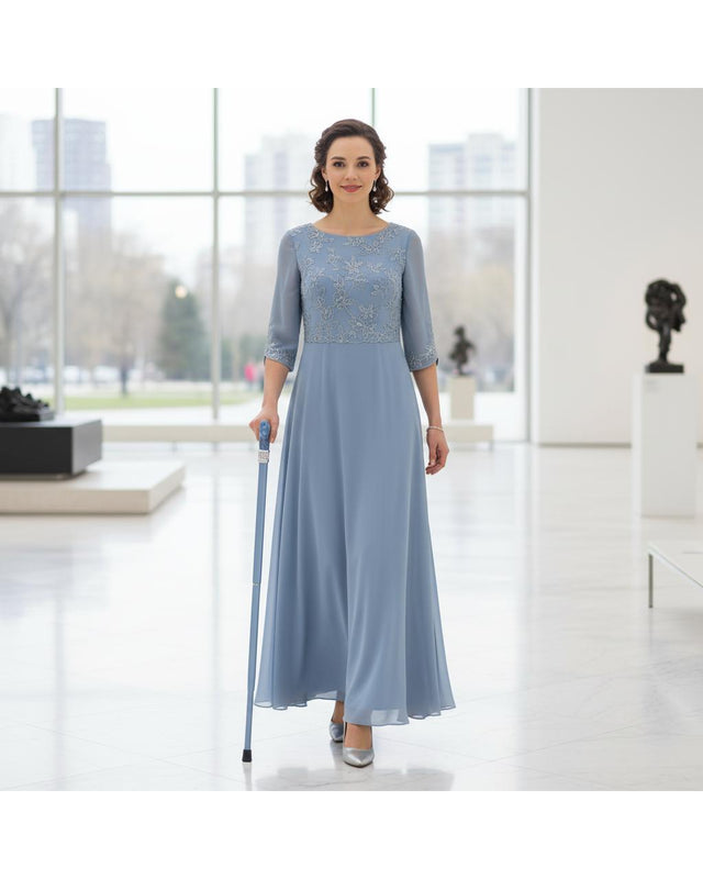 Classy Walking Canes Adjustable Elegant Blue with Rhinestone Collar-Classy Walking Canes