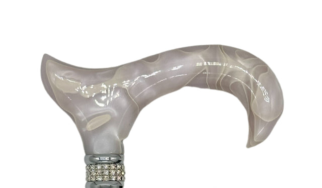 Classy Walking Canes Folding Black and White with Rhinestones-Classy Walking Canes