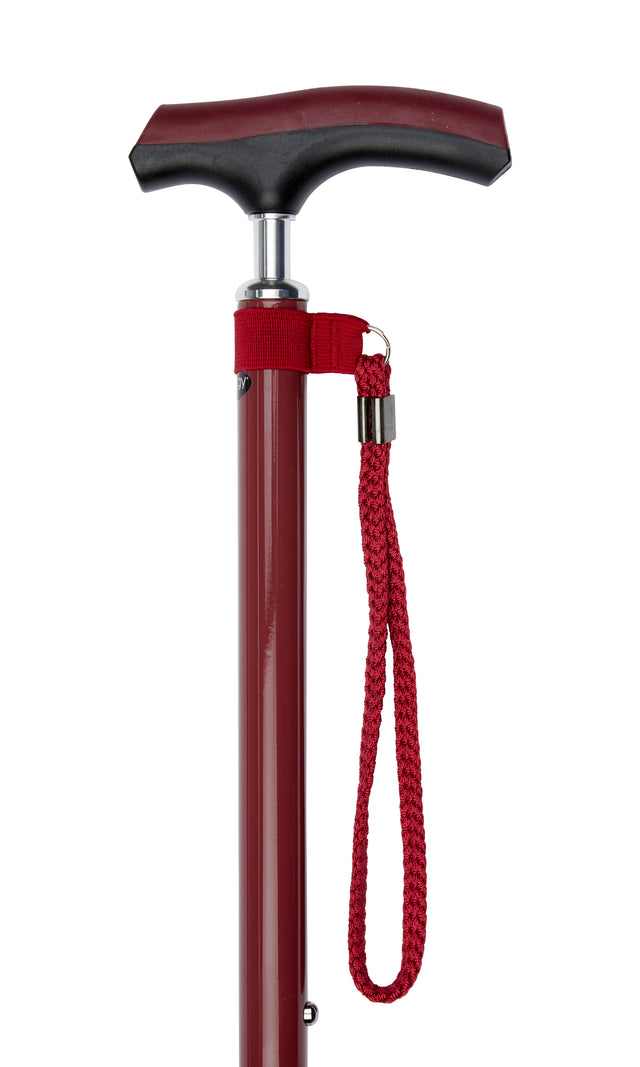 Comfy Grip Handle with Adjustable Height in Red-Classy Walking Canes