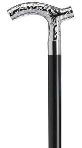 Embossed Chrome Derby Handle-Classy Walking Canes