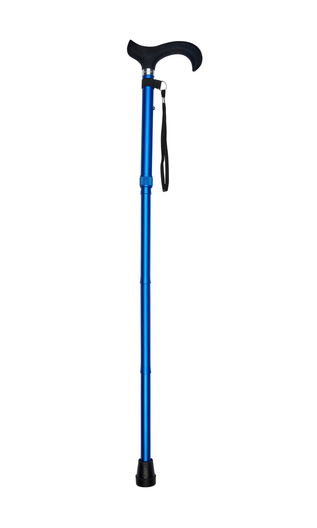 Folding Cane in Blue with Silicone Handle-Classy Walking Canes