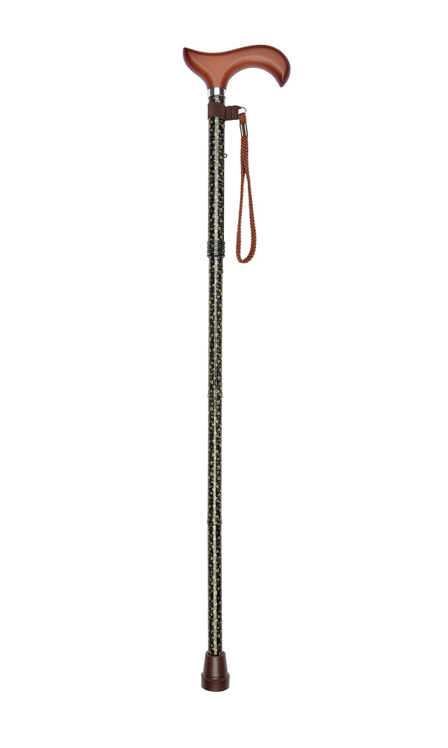 Folding Pattern Folding Cane in Swirl Leaf-Classy Walking Canes