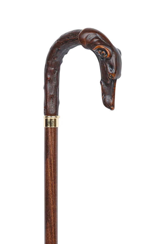 Greyhound Dog Cane with Crook Handle-Classy Walking Canes