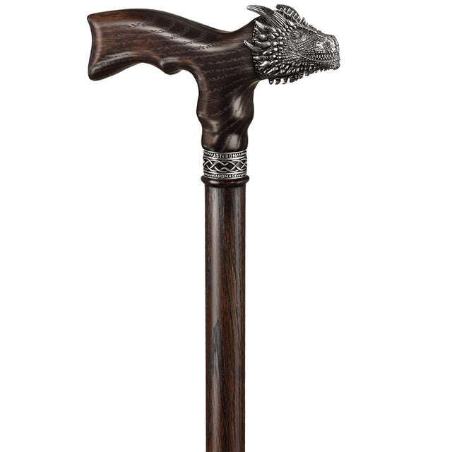 Handmade Dragon Head Walking Cane with Solid Wood Shaft-Classy Walking Canes