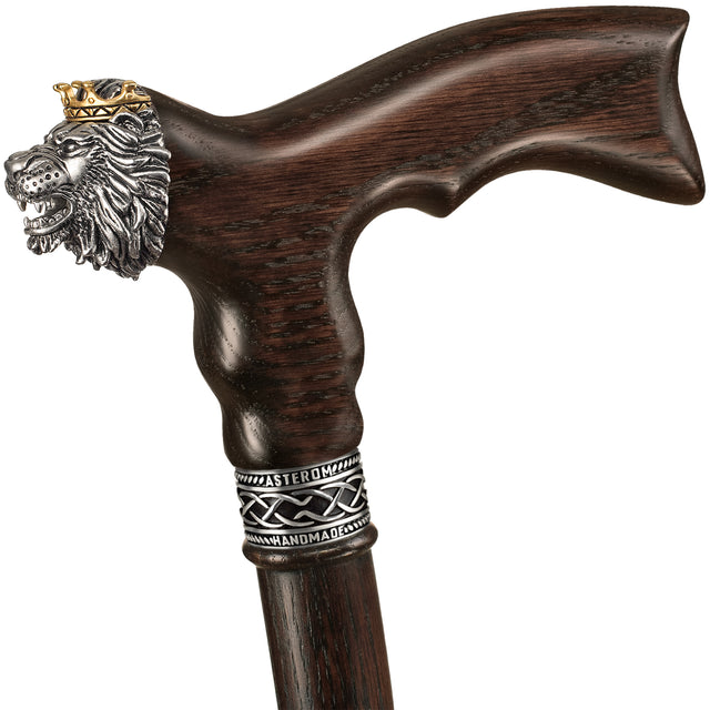 Handmade Lion King Walking Cane with Solid Wood Shaft-Classy Walking Canes