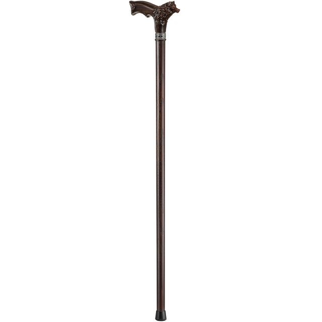 Handmade Wolf Fenrir Walking Cane with Solid Wood Shaft-Classy Walking Canes