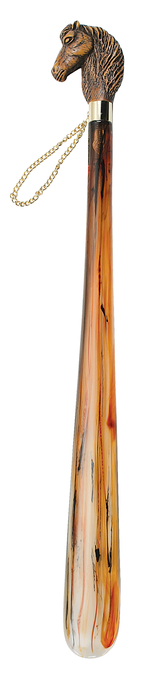 Horse Head Shoe Horn with Long Spoon in Tortoise Shell Effect-Classy Walking Canes