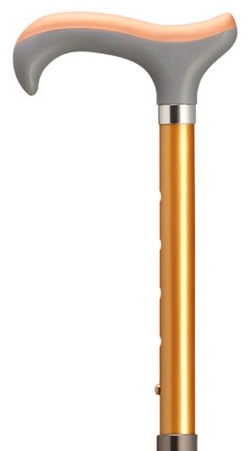 Ladies Derby Handle with Adjustable Shaft in Orange-Classy Walking Canes