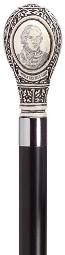 Lord Nelson with Black Shaft in Antique Scrimshaw-Classy Walking Canes