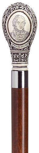 Lord Nelson with Walnut Shaft in Antique Scrimshaw-Classy Walking Canes