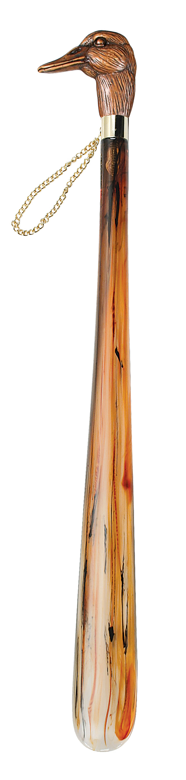 Mallard Head Shoe Horn with Long Spoon in Tortoise Shell Effect-Classy Walking Canes