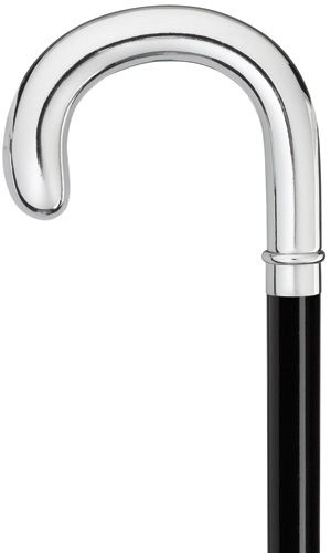 Mens Silver Crook-Classy Walking Canes