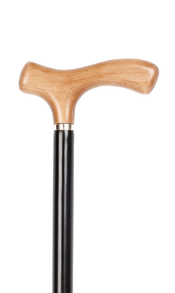 Natural Fritz Handle on Black Shaft-Classy Walking Canes