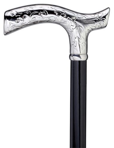 Nickel Relief Swirl-Classy Walking Canes