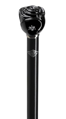 Starburst Rose in Black-Classy Walking Canes