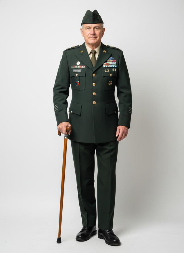 U.S. Army Collar on Natural Wood Shaft with Derby Handle-Classy Walking Canes