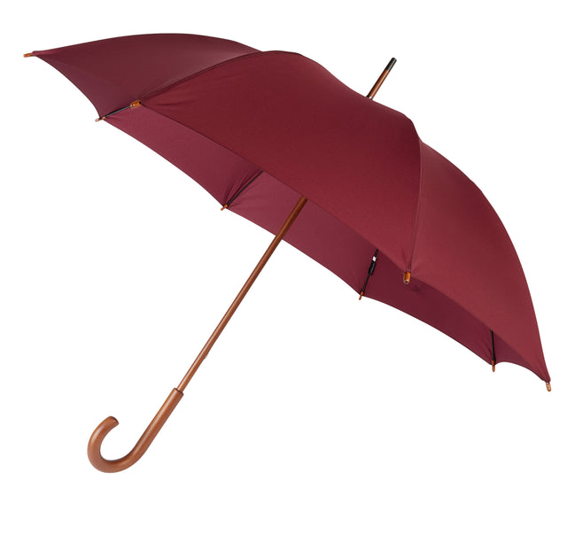 Walking Stick Umbrella with Burgundy Canopy and Crook Handle-Classy Walking Canes