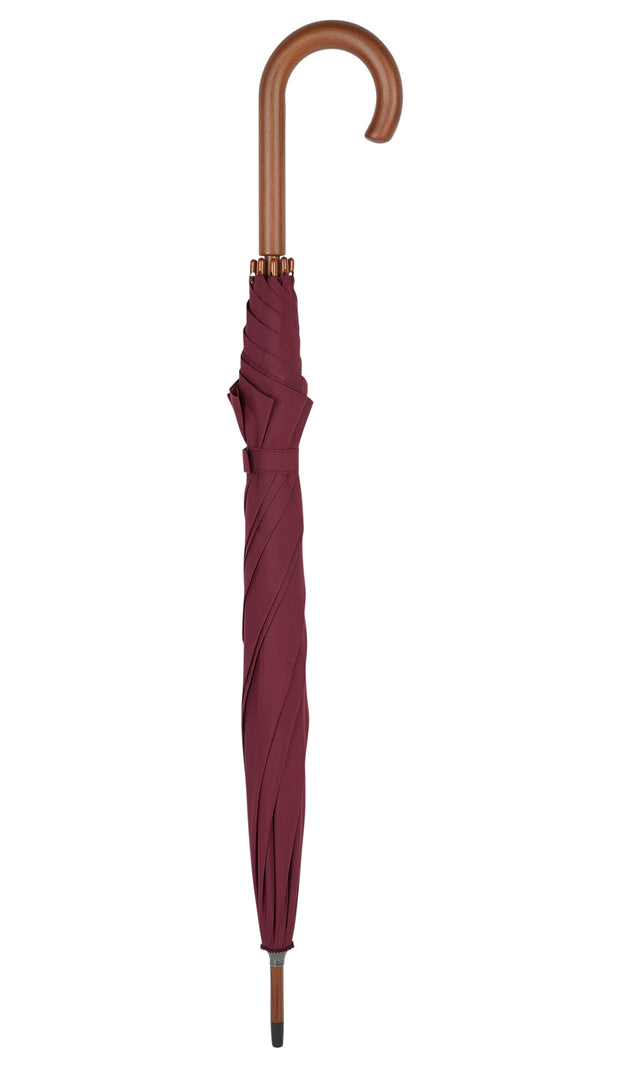 Walking Stick Umbrella with Burgundy Canopy and Crook Handle-Classy Walking Canes