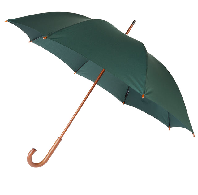 Walking Stick Umbrella with Green Canopy and Crook Handle-Classy Walking Canes