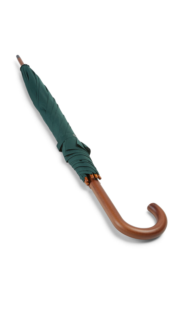 Walking Stick Umbrella with Green Canopy and Crook Handle-Classy Walking Canes