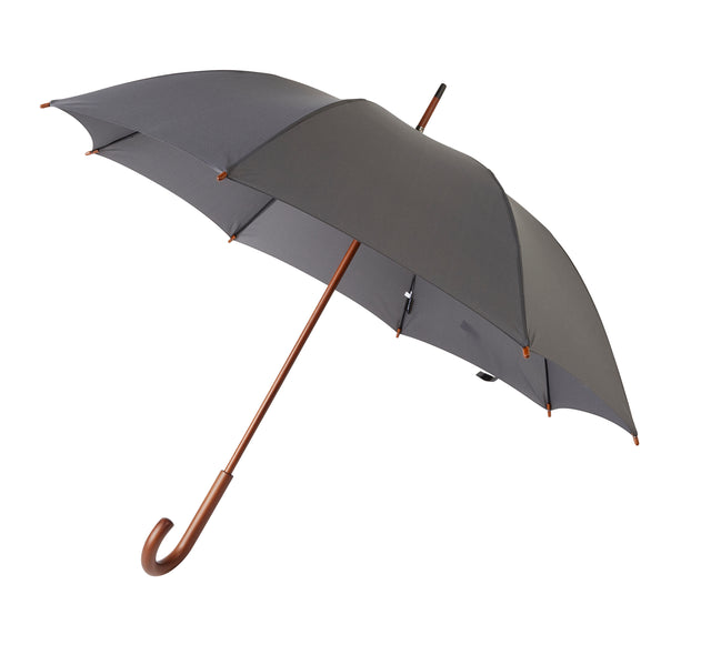 Walking Stick Umbrella with Grey Canopy and Crook Handle-Classy Walking Canes