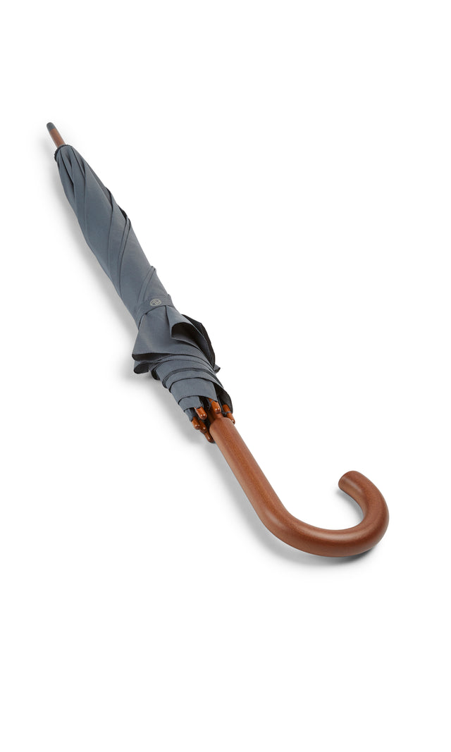 Walking Stick Umbrella with Grey Canopy and Crook Handle-Classy Walking Canes