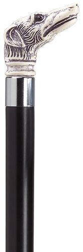 Whippet with Black Shaft in Antique Scrimshaw-Classy Walking Canes