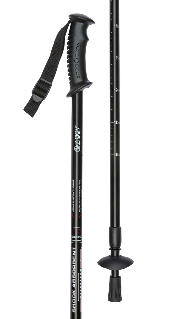Ziggy Adjustable Hiker in Black with Shock Absorbing Inserts-Classy Walking Canes
